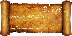 Demeter Ádám névjegykártya